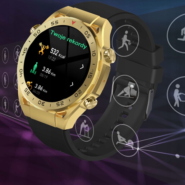 Zegarek męski SMARTWATCH GRAVITY odbieranie połączeń 1.39" wielofunkcyjny