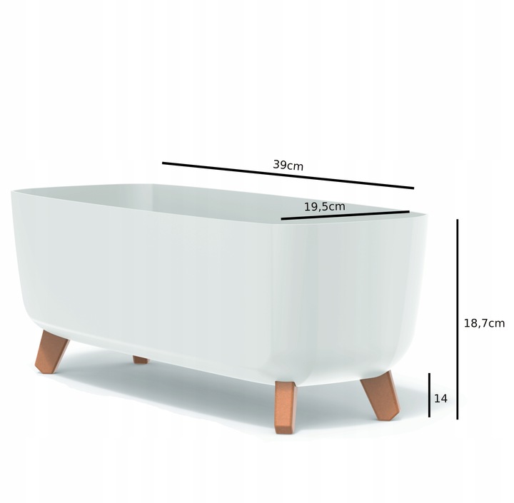 Doniczka na nóżkach Gracia Case DGCL400 Biała