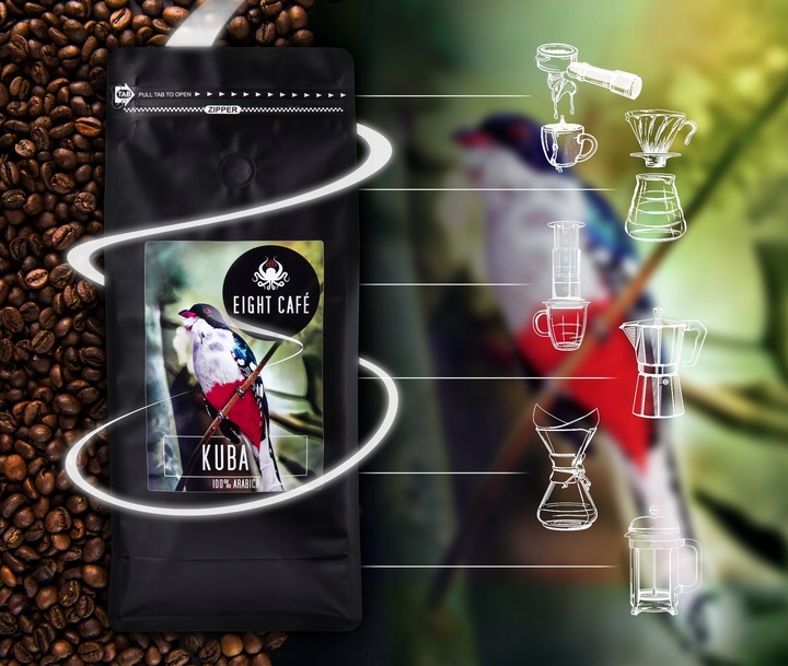 Kawa Mielona Świeżo Palona 100% Arabica Kuba 500G Eight Cafe
