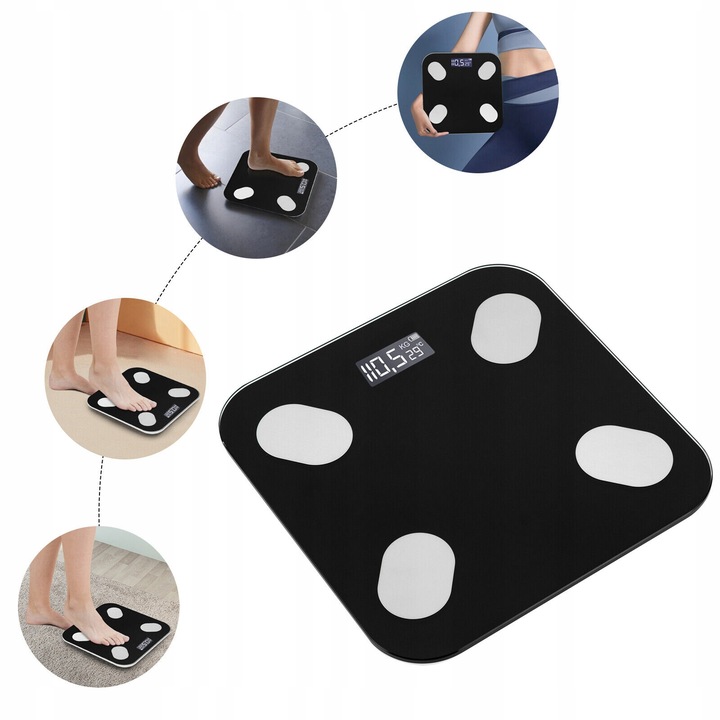 WAGA ŁAZIENKOWA ANALITYCZNA CZUJNIKI SMART+ ANDROID iOS / PRECYZYJNY POMIAR