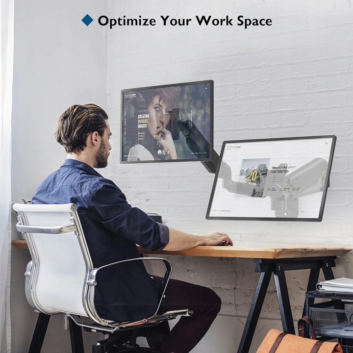 BONTEC GWM02 UCHWYT NA DWA 2 MONITORY 13-27" ŚCIENNY DO 8 KG