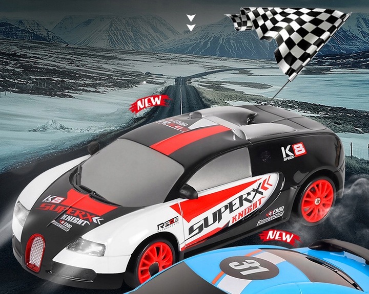 Samochód zdalnie sterowany do DRIFTu auto RC na pilota LED pachołki