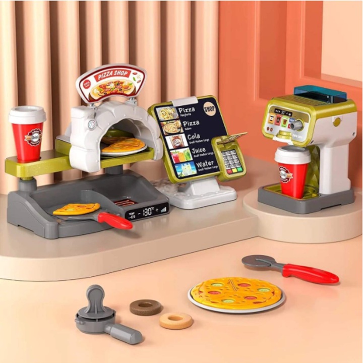 KASA SKLEPOWA INTERAKTYWNA PIZZERIA SKLEP DUŻY ZESTAW EKSPRES do KAWY WODA