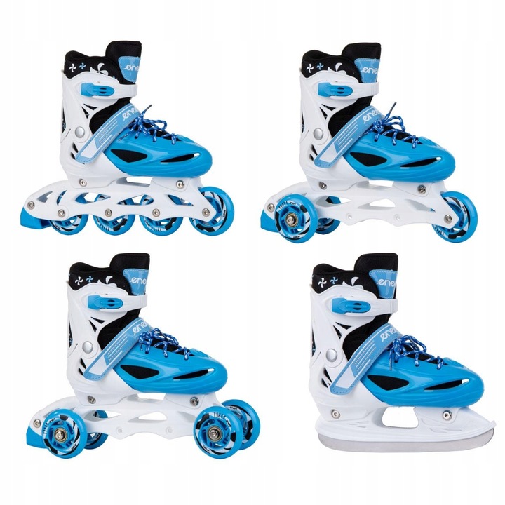 REGULOWANE ŁYŻWOROLKI WROTKI ŁYŻWY DLA DZIECI 4W1 ENERO 30-33 NIEBIESKIE