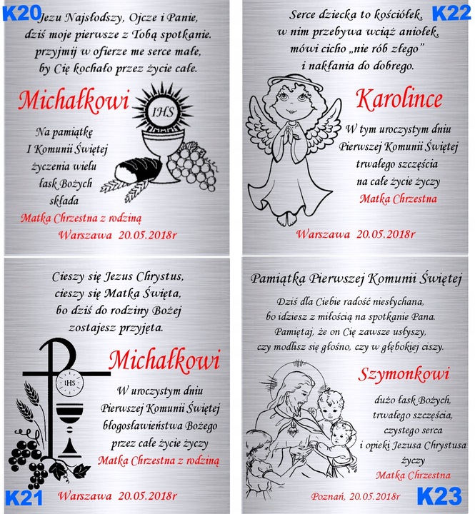 Srebrny Łańcuszek 925 Medalik Matka Serce Chrzest Komunia Grawer