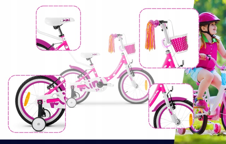 ROWER DZIECIĘCY TABOU ROWEREK MINI 14 CALI BARDZO LEKKI DLA DZIEWCZYNKI