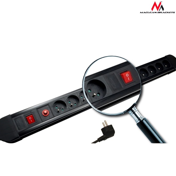 PRZEDŁUŻACZ LISTWA ZASILAJĄCA 10 GNIAZD 1,5m KABEL AUTOMATYCZNY BEZPIECZNIK