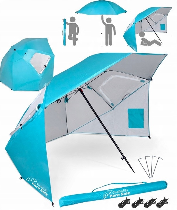 Parasol Plażowy Chalkidiki Para Sole UPF 50+ na Plażę do Ogrodu SS0784