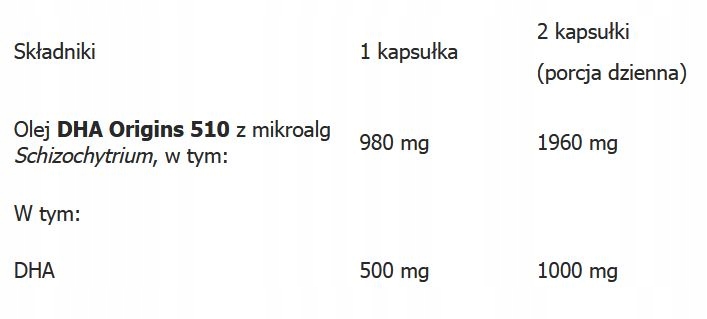 Aliness Vegan Omega 3 FORTE DHA 500mg SERCE 60kap