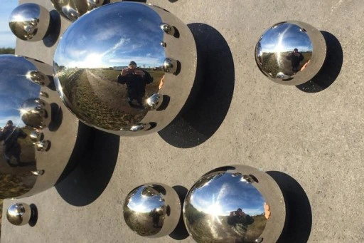 Srebrna kula lustrzana Ø 10 cm - gwintowana