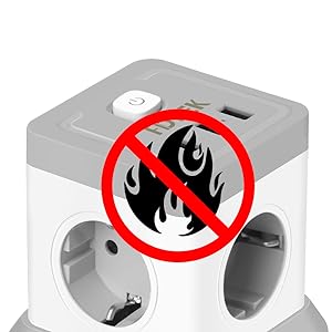 LISTWA ANTYPRZEPIĘCIOWA KOSTKA OCHRONNA 7w1 !! 4 GNIAZDKA + 3 USB JAKOŚĆ !!