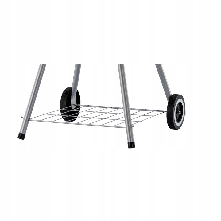 GRILL WĘGLOWY KULISTY Z POKRYWĄ, POPIELNIKIEM I KÓŁKAMI 66x57x85 CM