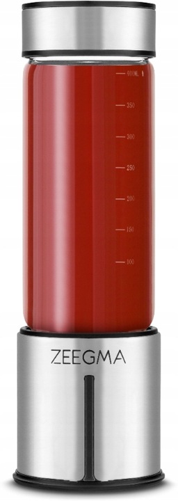 Blender Przenośny Bezprzewodowy DUŻY 465ml 300W ZEEGMA Go Plus SREBRNY