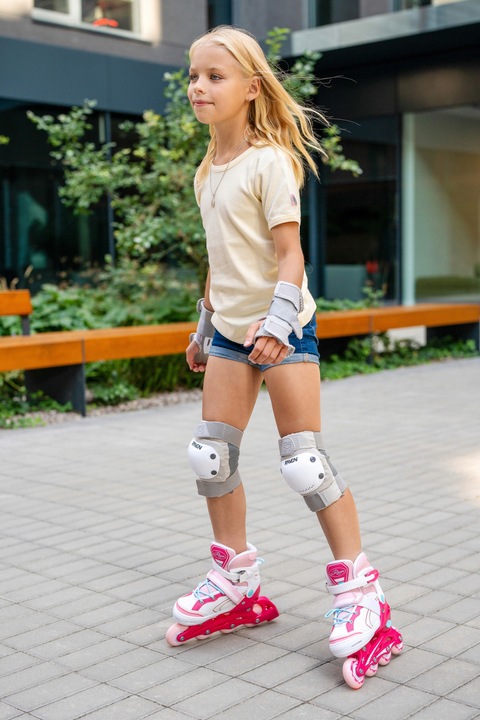 Rolki Regulowane RAVEN Lia Pink 30-33 Kółko LED