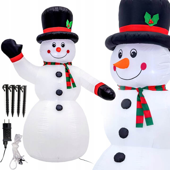 BAŁWAN nadmuchiwany ŚWIECĄCY DUŻY pompowany LED 180cm dmuchaniec JUMIhome