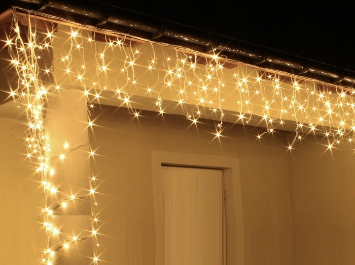 SOPLE 120LED GIRLANDA GRUBY ZIELONY KABEL FLASH Białe ciepłe + błysk zimny