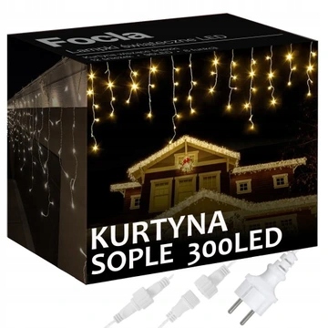 SOPLE FLASH 300 LED ZEWNĘTRZNE BIAŁE CIEPŁE lampki + zimny Flash