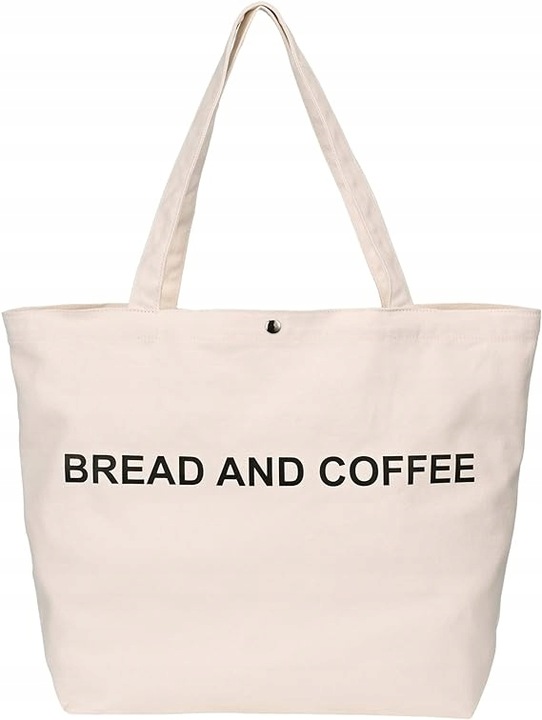 TORBA SHOPPER ZAKUPOWA MODNA MATERIAŁOWA NA ZAKUPY PIKNIK KREMOWA Jiyuerltd