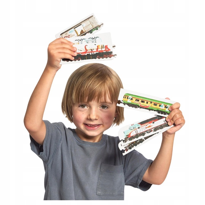 CzuCzu Puzzle POCIĄGI Dwustronne Układanka Stwórz Własny Pociąg 5+