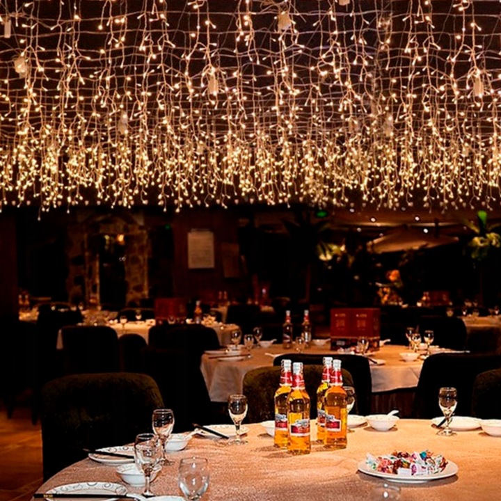 GIRLANDA LED ŚWIĄTECZNA 5M 150 LAMPEK KURTYNA DO DOMU WNĘTRZA NA ZEWNĄTRZ