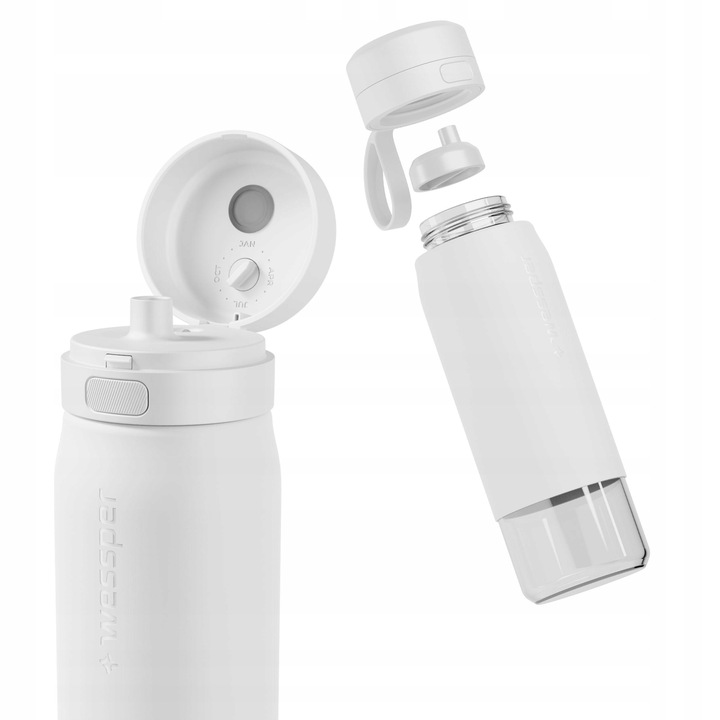 Butelka filtrująca szklana bidon na wodę z filtrem WESSPER B2 ACTITEX 700ml