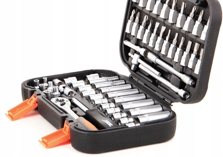 ZESTAW NARZĘDZIOWY KLUCZY KLUCZE NASADOWE 1/4 56CZ