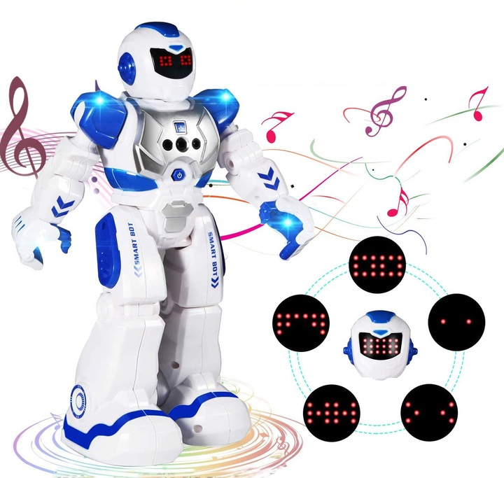 DUŻY ROBOT ZDALNIE STEROWNY ŚWIECI CHODZI PILOT AKUMULATOR SENSOREM GESTÓW