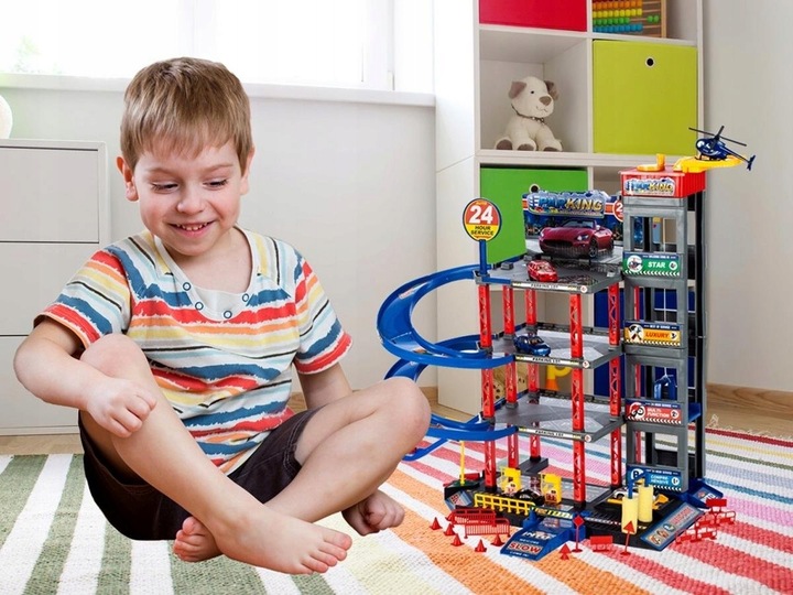 Garaż Parking Samochodowy 4-piętrowy Zjeżdżalnia dla Autek 4 Poziomy Myjnia