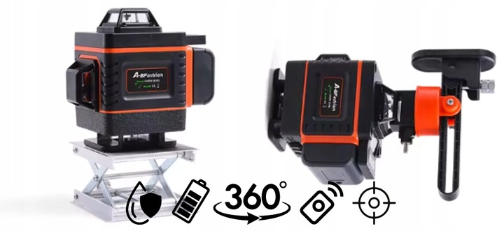POZIOMICA LASEROWA BLOKADA WAHADŁA 360 LASER KRZYŻOWY DUŻY STATYW +BATERIE