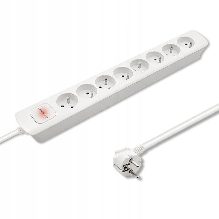 Qoltec Przedłużacz Listwa zasilająca 8 gniazd 1.8m podświetlany włącznik