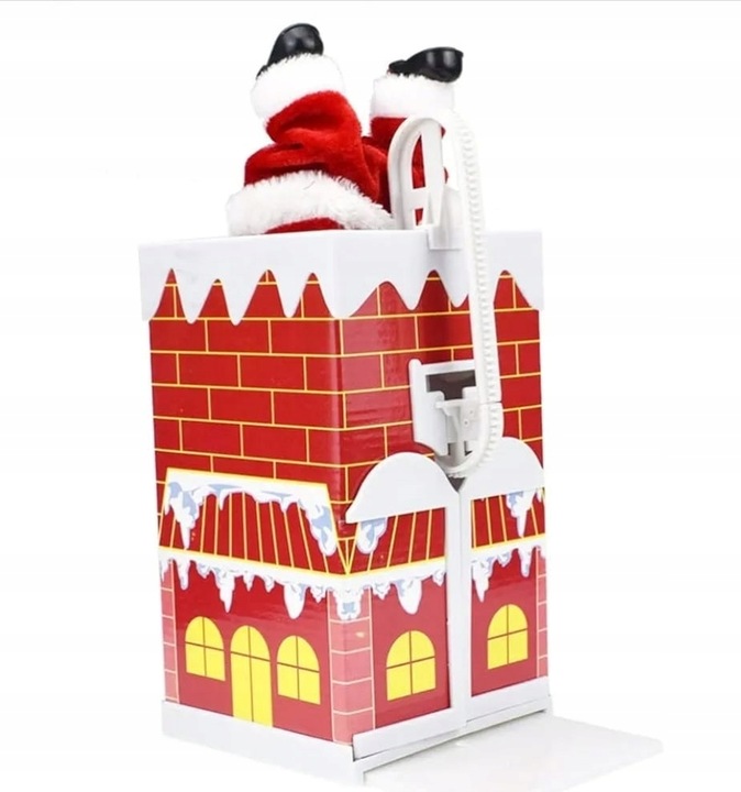 MIKOŁAJ WSPINAJĄCY SIĘ I WCHODZĄCY DO KOMINA