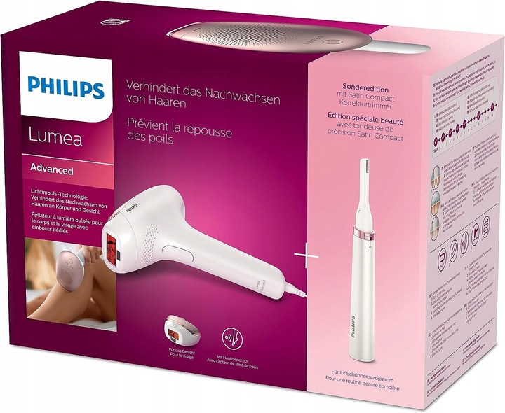 PHILIPS LUMEA ADVANCED BRI921 DEPILATOR LASEROWY +2 NASADKI + ETUI + TRYMER