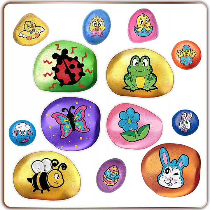 Kamienie do Malowania Zestaw dla Dzieci Farby Kreatywna Zabawka Rękodzieło