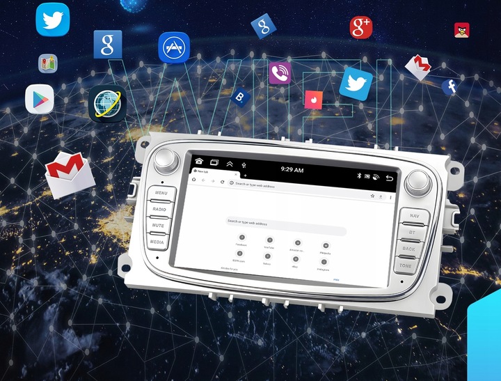 RADIO SAMOCHODOWE do FORD MONDEO MK4 FOCUS MK2 MK3 GALAXY GPS ANDROID RDS