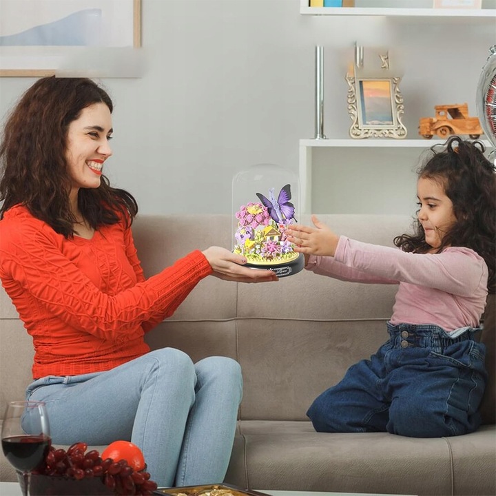 KLOCKI DO BUDOWANIA OGRODU ZESTAW MINIATUROWYCH KLOCKÓW Z MOTYLAMI PREZENT