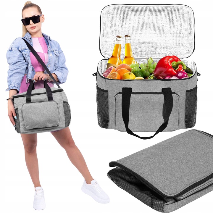 TORBA TERMICZNA NA LUNCH JEDZENIE PLAŻOWA DUŻA BOX LODÓWKA TURYSTYCZNA 28L