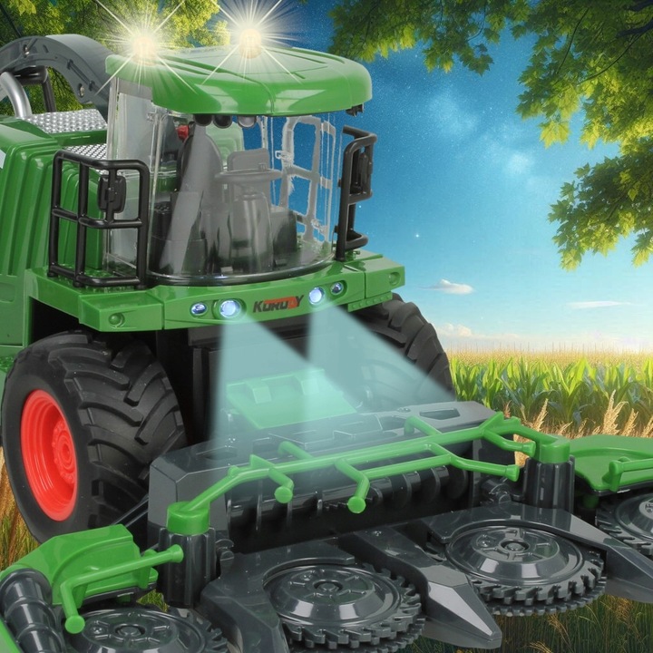 Zdalnie Sterowany Kombajn Ruchome Elementy Świeci DYM Prezent dla 5 6 Latka