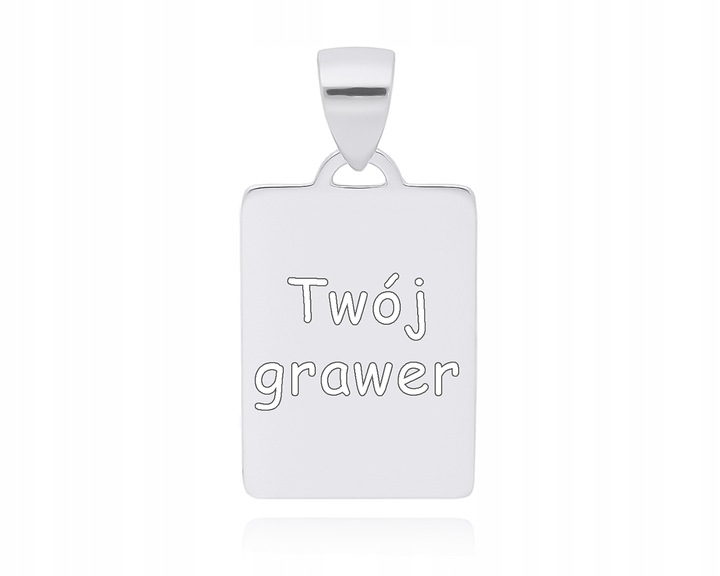 Zawieszka Srebrna Męska Blaszka Gładka z Grawerem Nieśmiertelnik pr.925