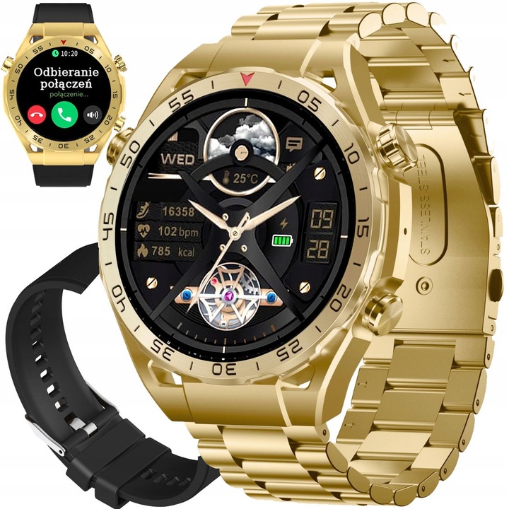 Zegarek męski SMARTWATCH GRAVITY odbieranie połączeń 1.39" wielofunkcyjny