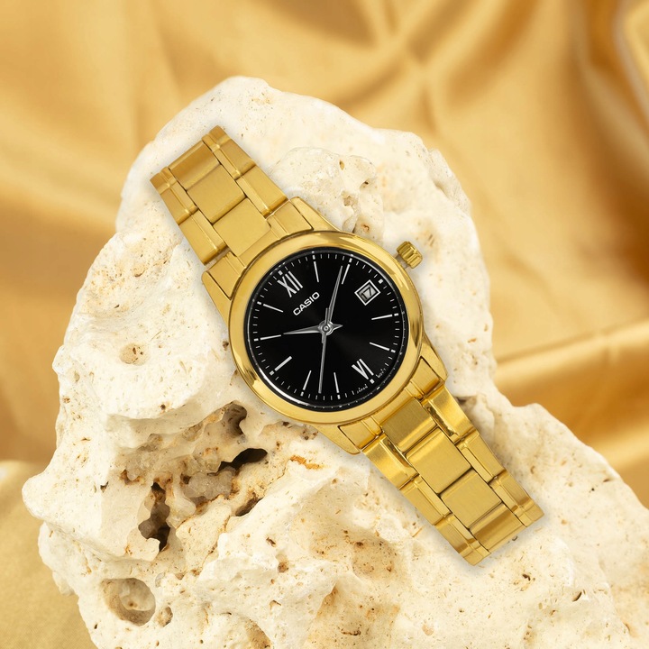 ZEGAREK CASIO ZŁOTY, POZŁACANY 24 KARATOWYM PRAWDZIWYM ZŁOTEM + GRAWER