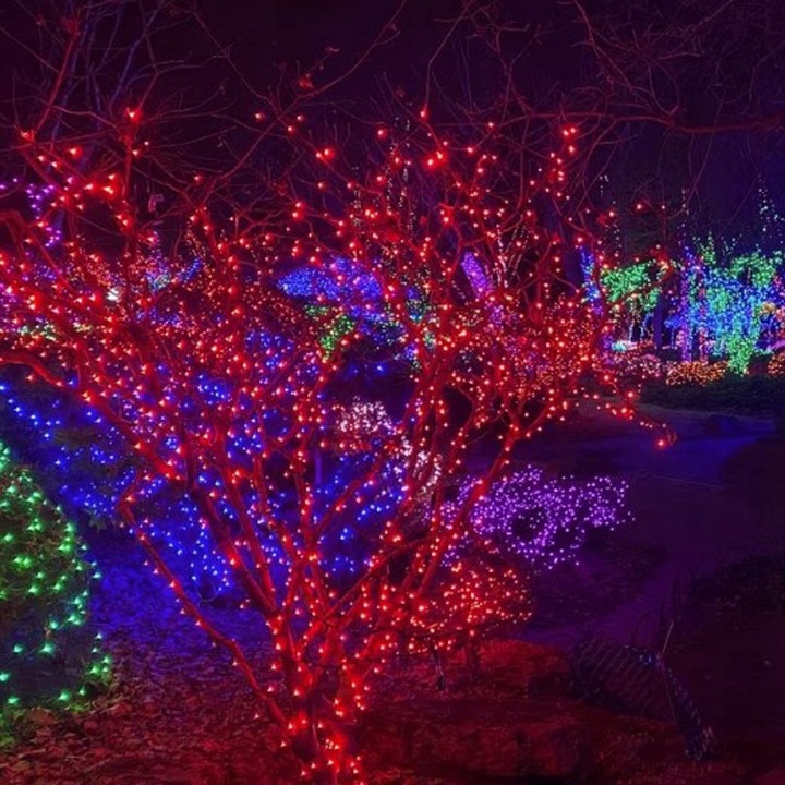 ŚWIATEŁKA LAMPKI LED CHOINKOWE SZNUR ŁAŃCUCH 8 TRYBÓW MULTIKOLOR 30m