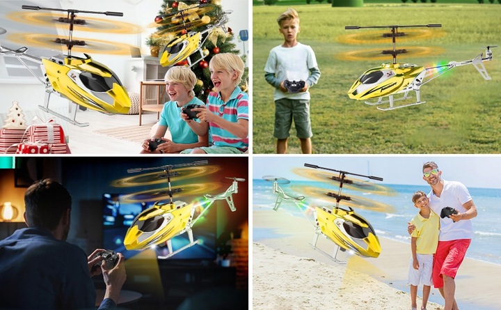 HELIKOPTER ZDALNIE STEROWANY SAMOLOT RC NA PILOT PREZENT ŚMIGŁOWIEC Z LED