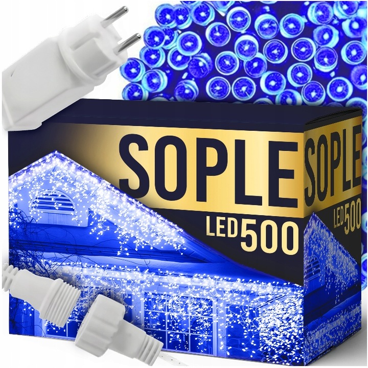 SOPLE LAMPKI CHOINKOWE ŚWIATEŁKA 500 LED 23,5M GRUBY KABEL FLASH ZEWNĘTRZNE