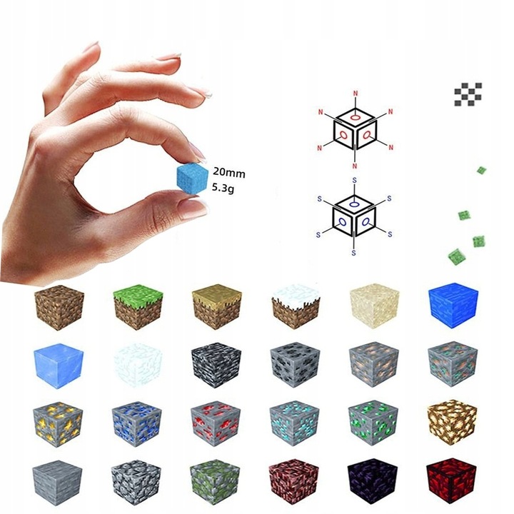 MAGNETYCZNYCH KLOCKÓW KONSTRUKCYJNYCH MINECRAFT 100 SZT 5 losowych lalek