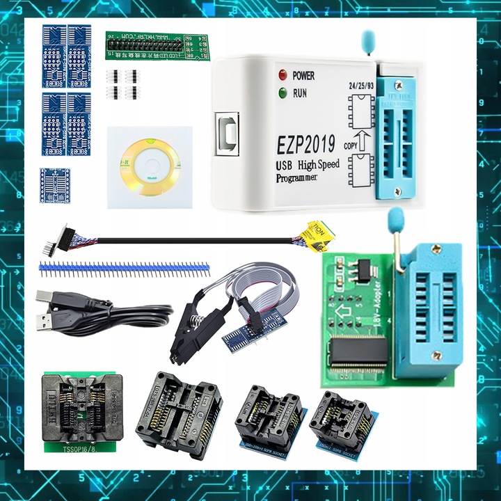 Zestaw Uniwersalny Programator EEPROM i Flash EZP2019+USB SPI EPROM BIOS