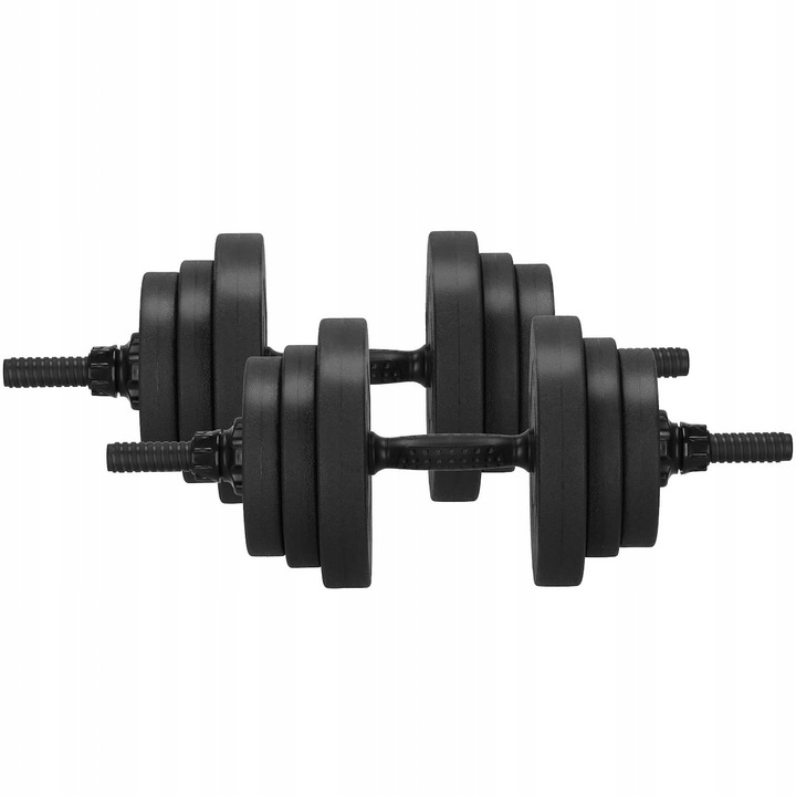 Hantle regulowane bitumiczne zestaw hantli ćwiczeń 2x10kg gryf+ kettle 20kg