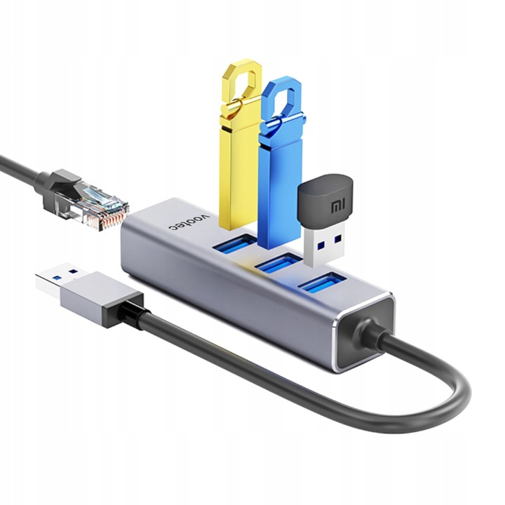 ADAPTER HUB KARTA SIECIOWA ETHERNET LAN USB 1000 Mbps RJ45 GIGABIT SZYBKA