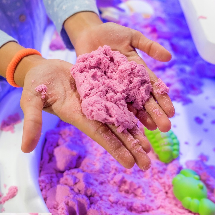 PIASEK KINETYCZNY ZESTAW 3 kg piaskownica basen foremki magiczny kolorowy