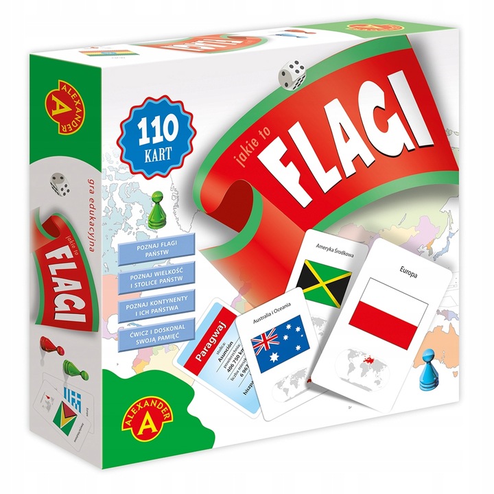 GRA PLANSZOWA JAKIE TO FLAGI gra planszowa dla dzieci +7 lat