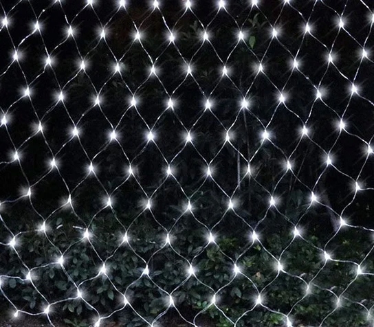 Siatka LED BIAŁA ZIMNA LAMPKI choinkowe KURTYNA 2,5x2,5m 230V